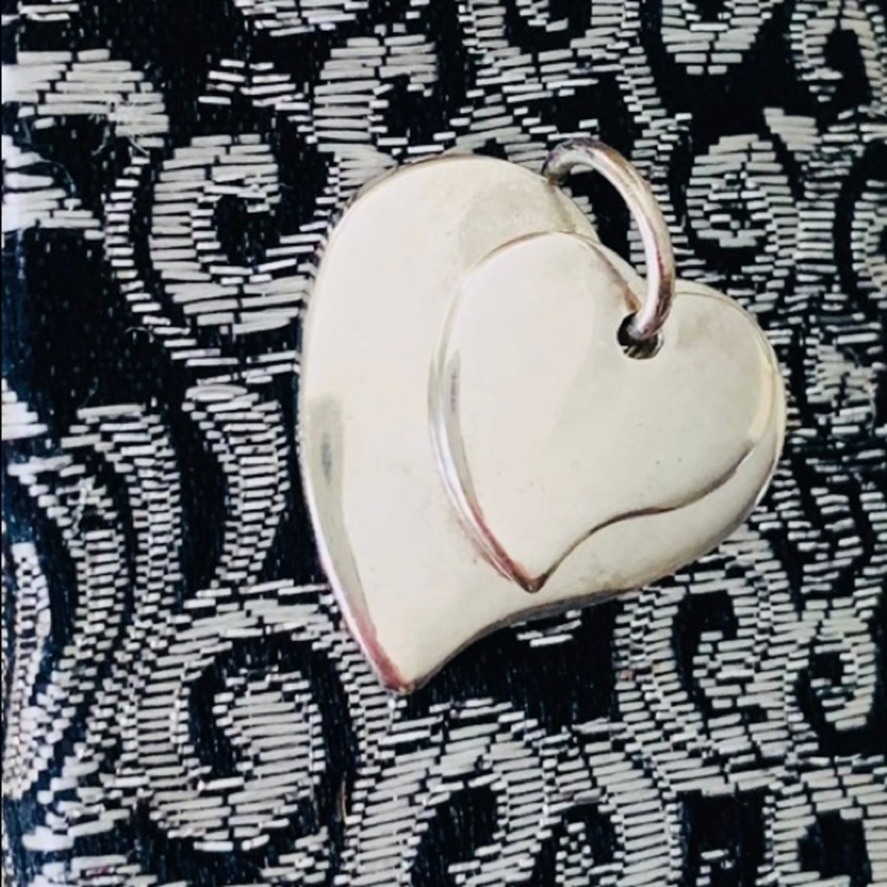 .925 Sterling Silver Double Heart 💕 Pendant - Picture 2 of 9